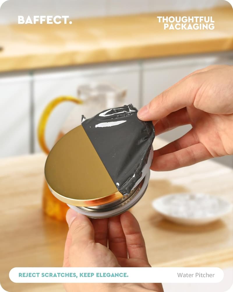 Auslaufsichere Glas-Karaffe mit Edelstahl-Deckel für Getränke (1,8 L)