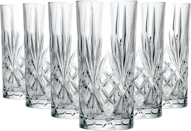 Handgefertigte Hi-Ball Gläser aus Kristallglas, 6 Stück, 350 ml