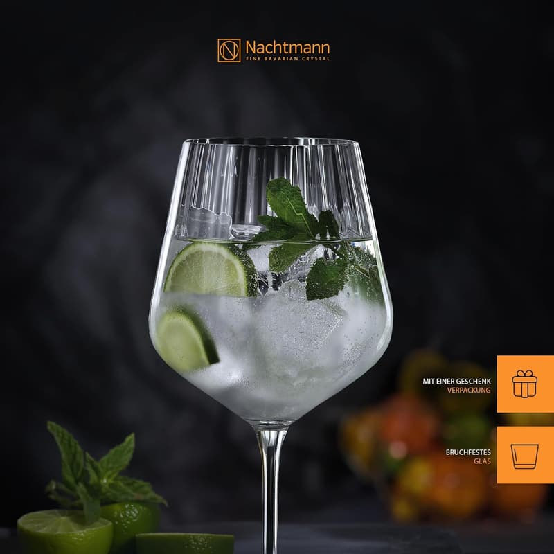 Nachtmann Gin Tonic Gläser im 4er Set aus Kristallglas, spülmaschinenfest