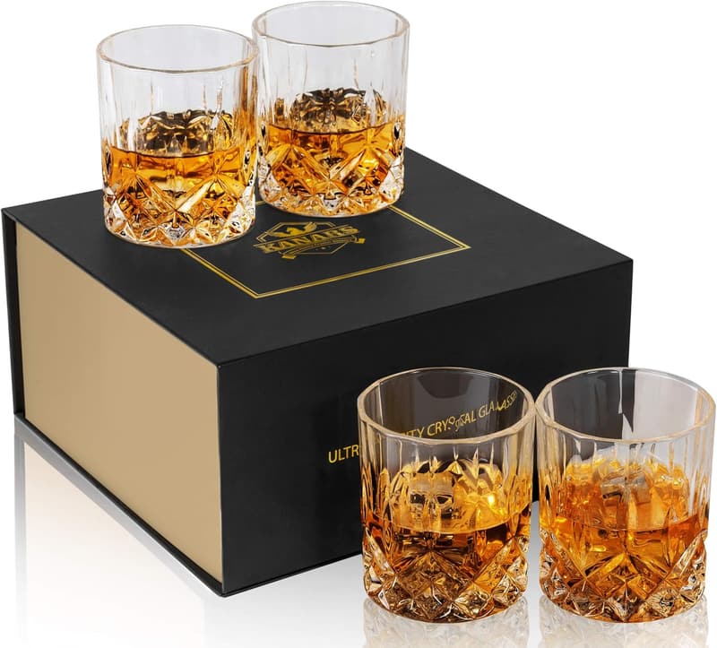 Whiskeygläser-Set aus bleifreiem Kristall in Geschenkbox, 300 ml