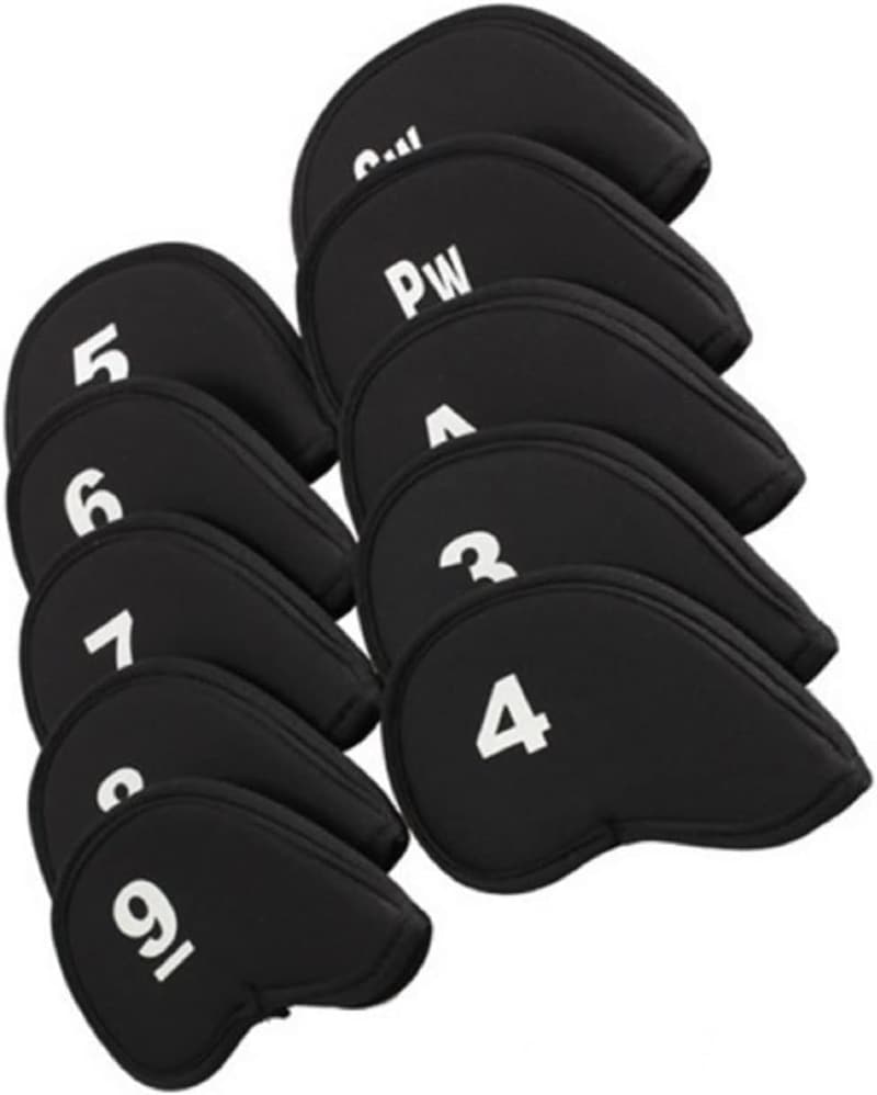 Golf Schlägerhauben Set für Eisen 9 - 10 Stück, praktische Schlägerabdeckungen