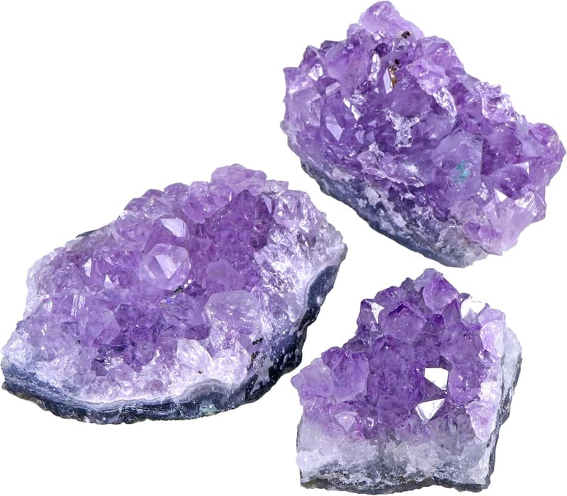 Naturbelassene Amethyst Drusenstücke | 3er Set