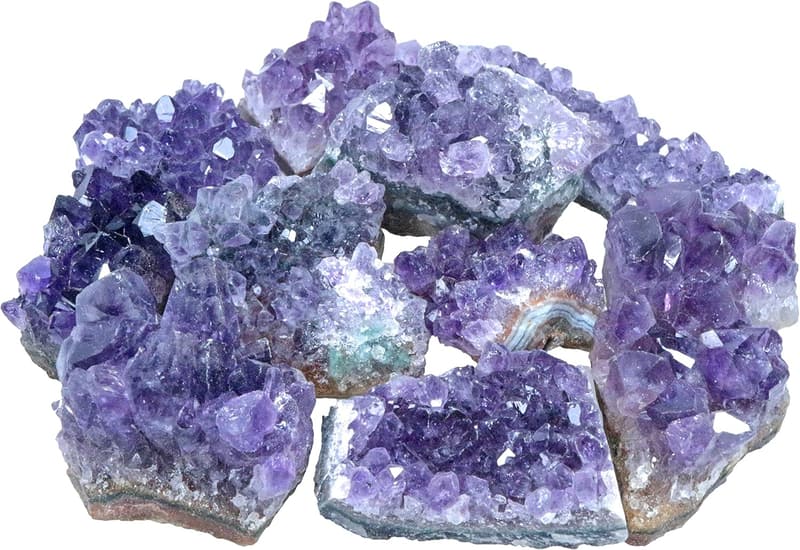 Naturbelassene Amethyst Drusenstücke im 10er Set
