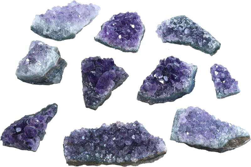 Naturbelassene Amethyst Drusenstücke im 10er Set