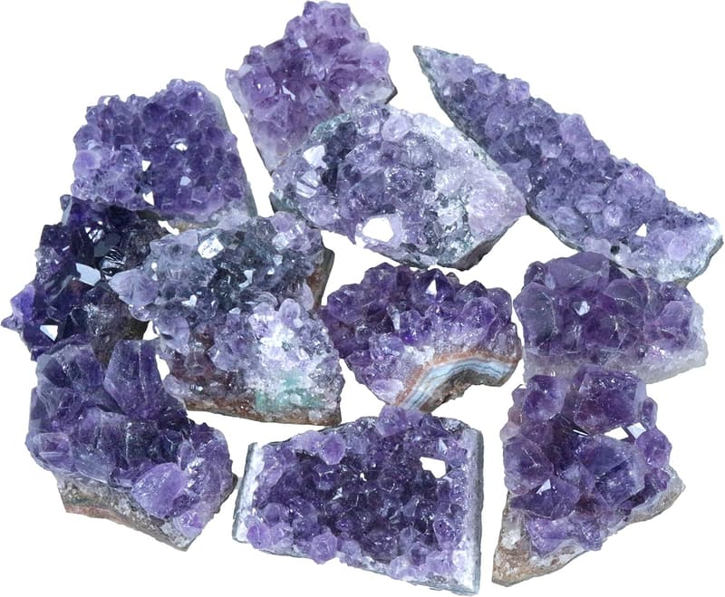 Naturbelassene Amethyst Drusenstücke im 10er Set