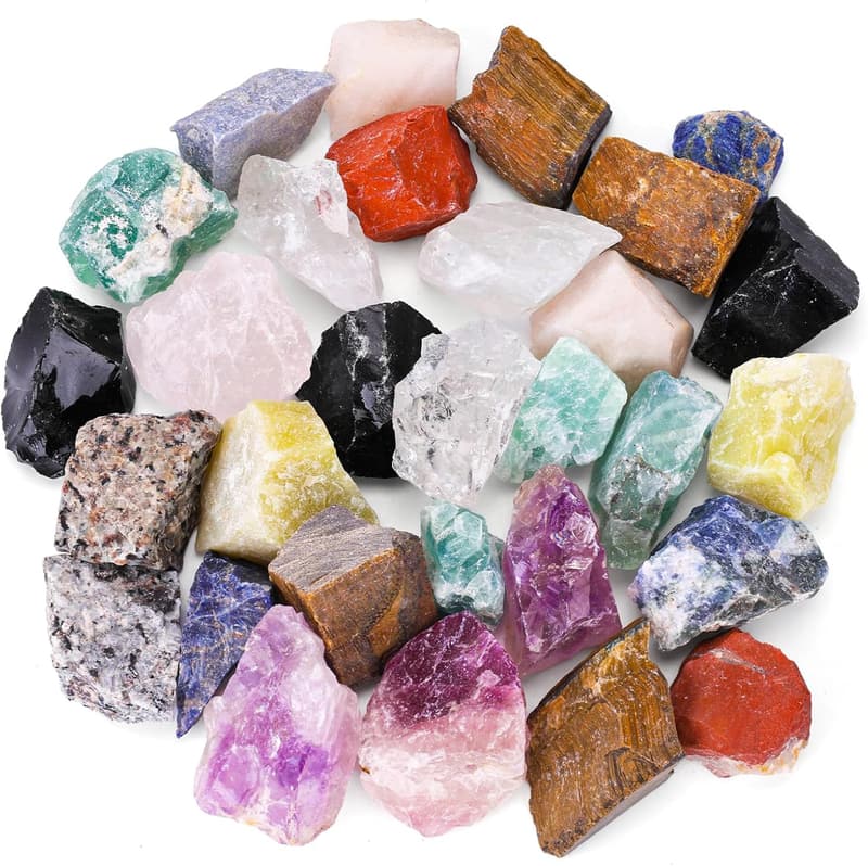Kristalle Heilsteine Set 1300g – 30-35 Stück natürliche Rohsteine für Meditation