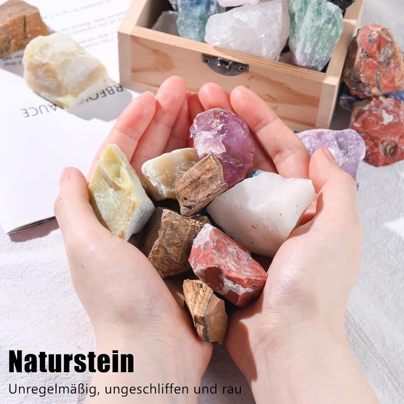 Kristalle Heilsteine Set 1300g – 30-35 Stück natürliche Rohsteine für Meditation