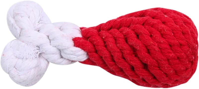 Baumwollseil-Kauspielzeug für Hunde – Strickendes Huhn in Rot