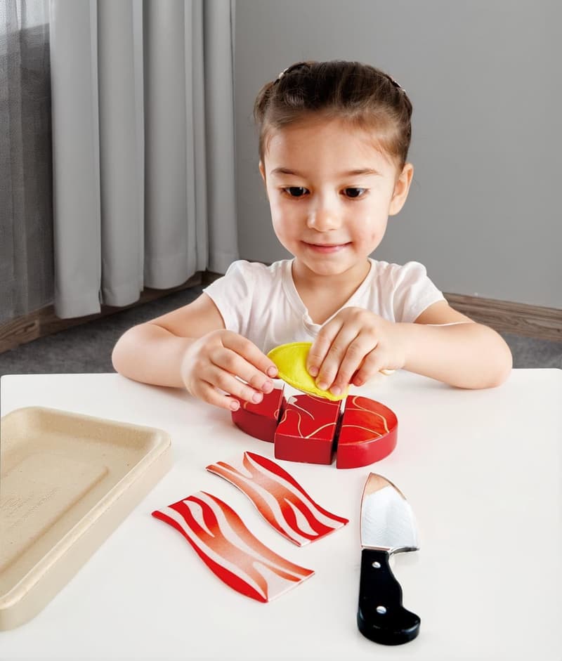 Hape Holz Lebensmittel-Set Fisch & Fleisch für Kinder mit Klettverschluss