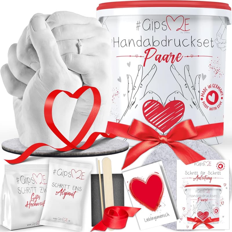 3D Handabdruck Set für Paare – Gipsabdruck für Valentinstag und Jahrestag