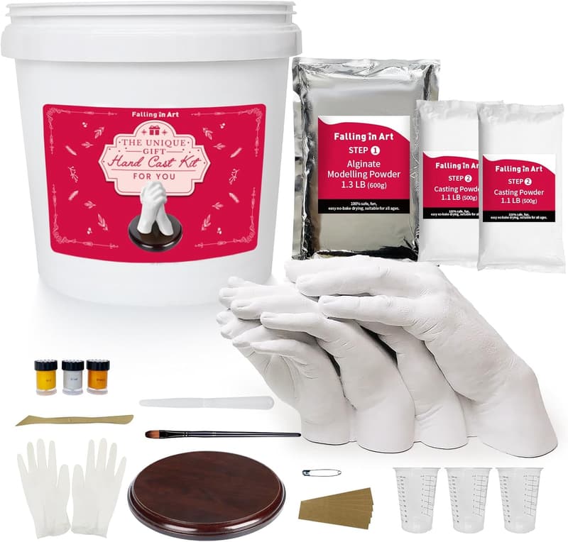 Handabdruck Set für Paare aus Gips – Geschenk zum Valentinstag