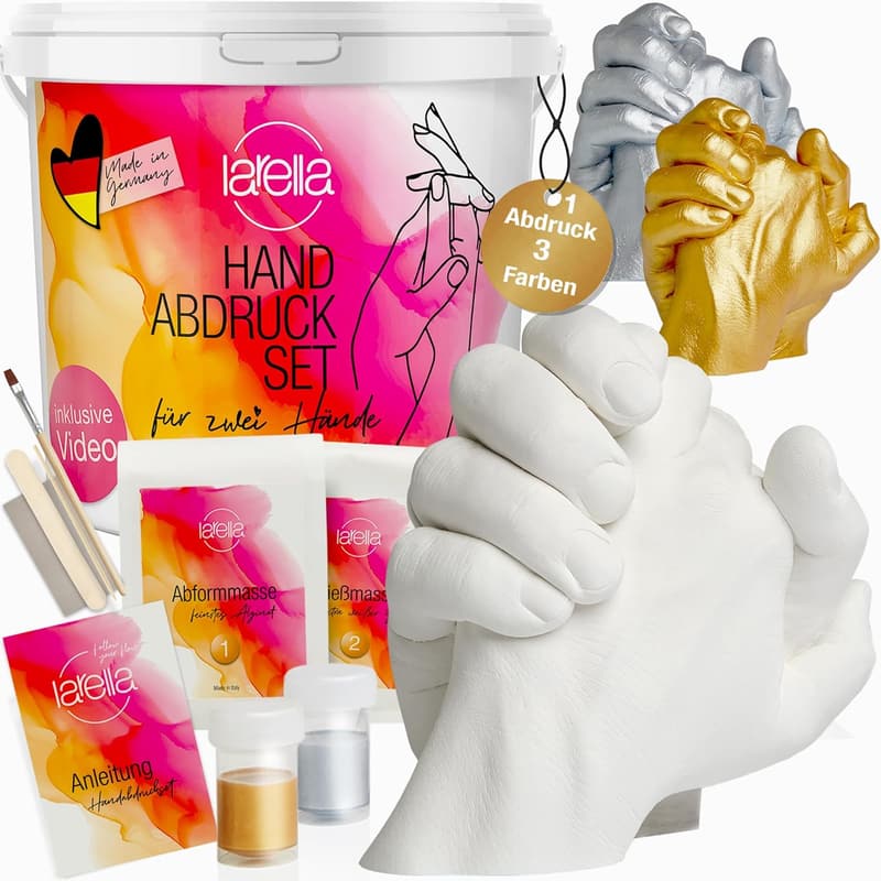 Jahrestagsgeschenk: 3D Handabdruck-Set für Paare, Made in Germany