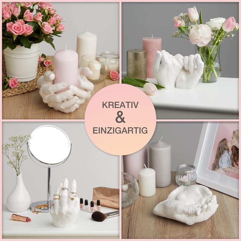 Jahrestagsgeschenk: 3D Handabdruck-Set für Paare, Made in Germany