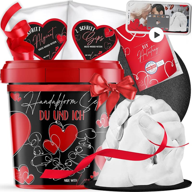 3D Handabdruck Set für Paare - Gipsabdruck Jahrestag Geschenk