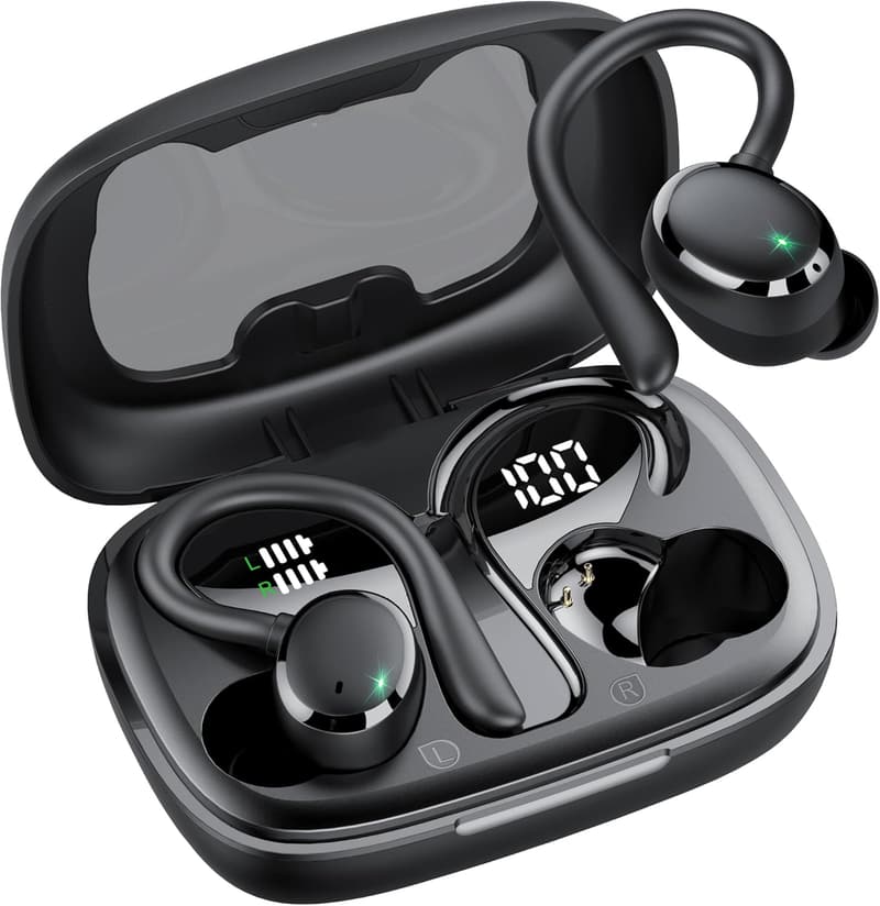 Kabellose Sport-Bluetooth-Kopfhörer mit HD-Mikrofon und IP7 wasserdicht, 72 Std. Spielzeit