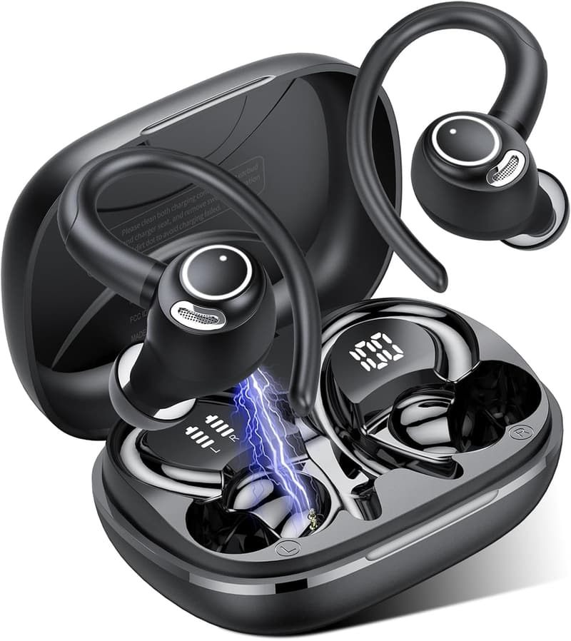 Kabellose Sport-Bluetooth-Kopfhörer mit HD-Mikrofon, 40 Std. Spielzeit, IP7 wasserdicht