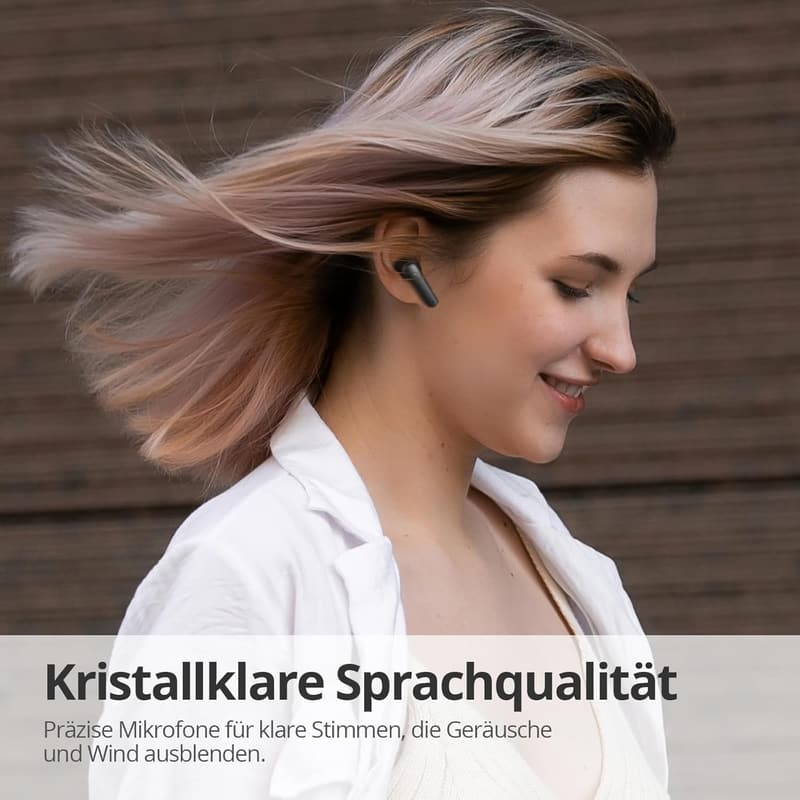 Bluetooth 5.3 In-Ear Kopfhörer mit ENC Lärmreduzierung, 72 Std. Akku, IPX8 wasserdicht