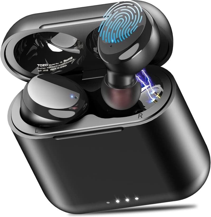 Kabellose Bluetooth 5.3 Sportkopfhörer mit 45 Std Akkulaufzeit - Schwarz