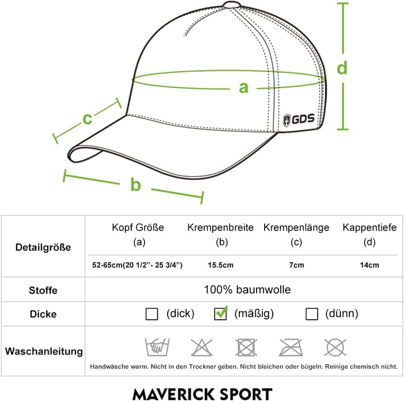 Sicherheitsmütze im Baseball-Stil mit ABS Schale – grün, leicht & atmungsaktiv