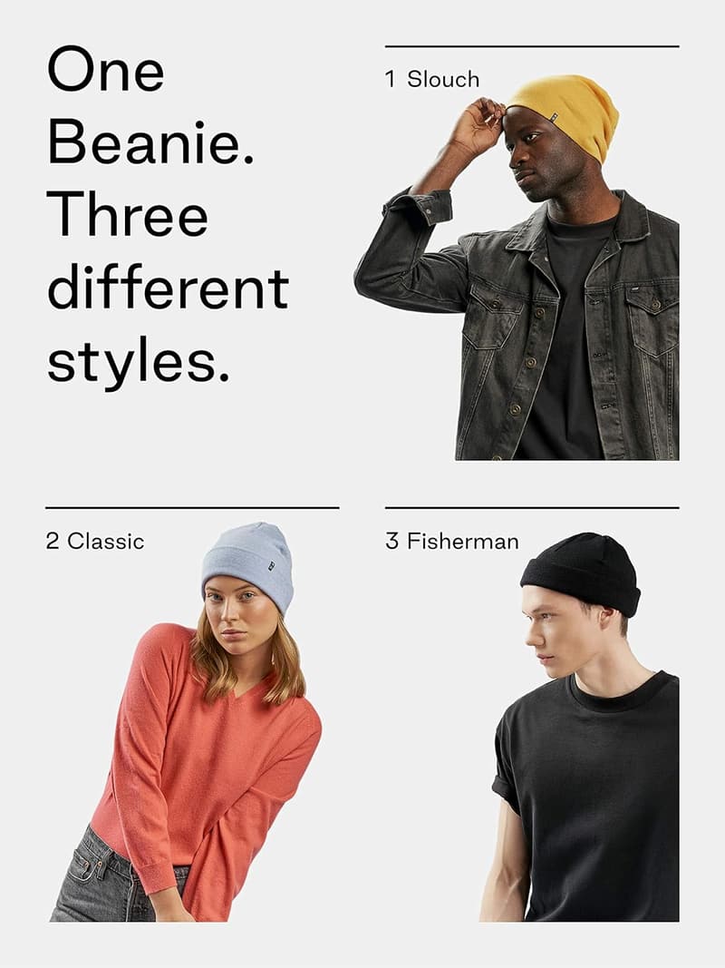 Merino Mütze für Herren und Damen, 100% Merinowolle, warm und dünn