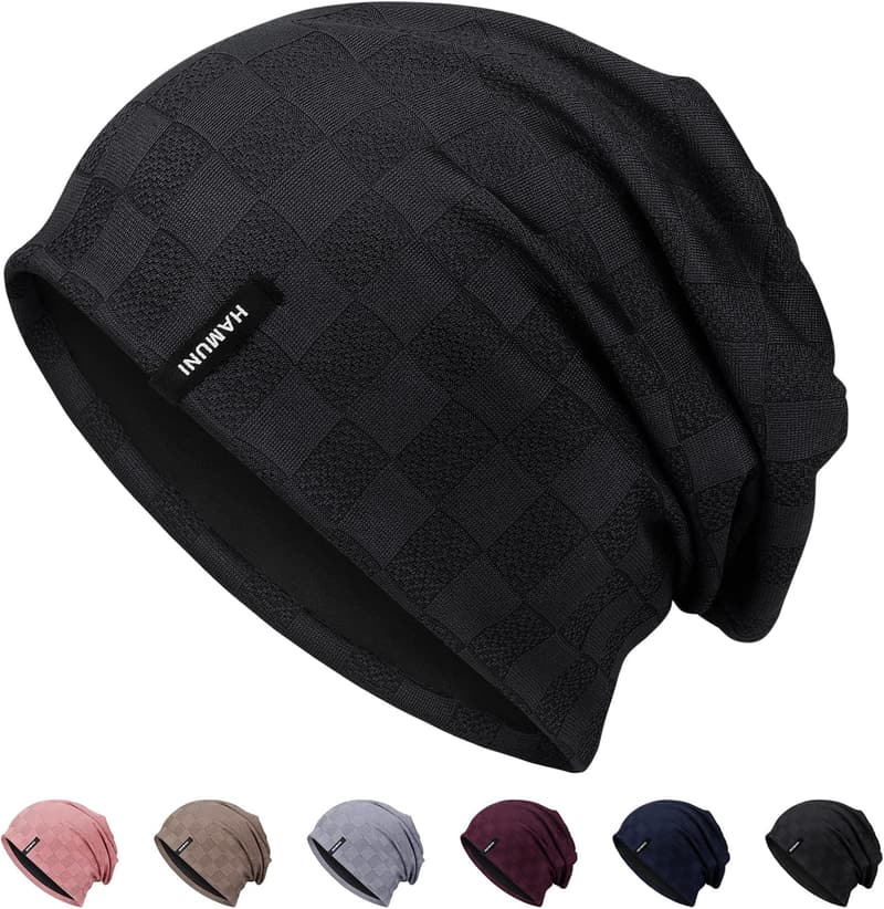 Dünne Jacquard Slouch Beanie für Männer und Frauen, unisex, flexibel