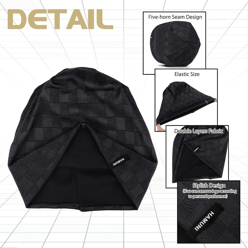 Dünne Jacquard Slouch Beanie für Männer und Frauen, unisex, flexibel