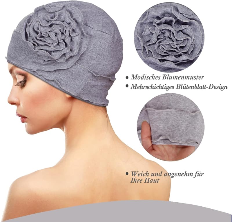 Atmungsaktives 4-teiliges Chemo-Kopfbedeckungsset für Damen