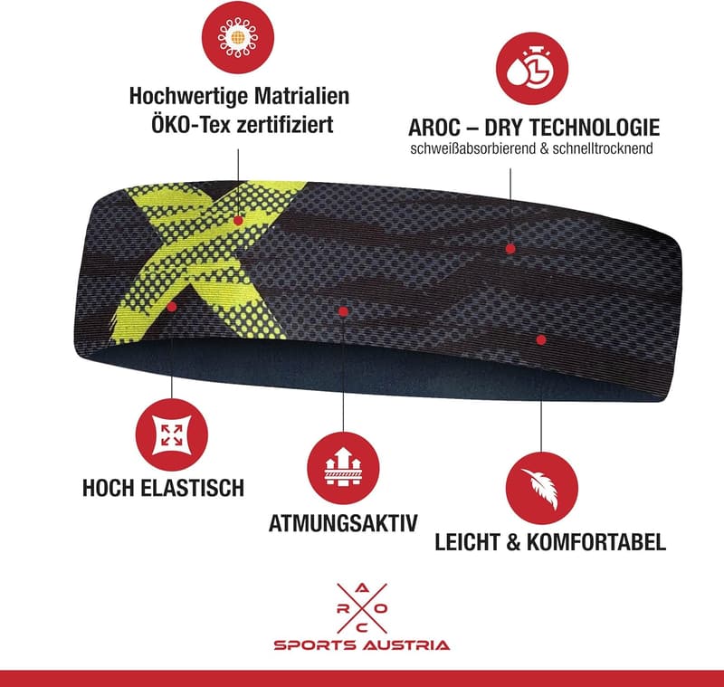 Sport Stirnband - ultraleicht, elastisch, für Herren, Damen und Kinder
