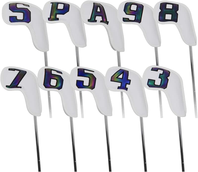 10er Set Leder-Golfschlägerhauben mit starkem Magnetverschluss