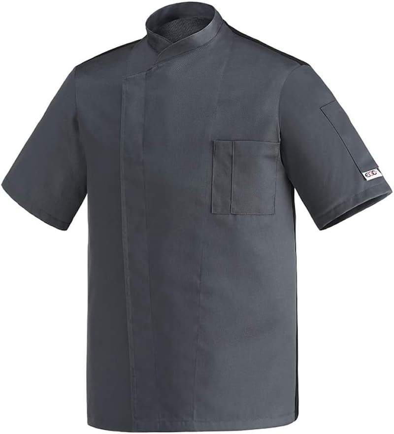 Kochjacke aus Mikrofaser mit kurzen Ärmeln
