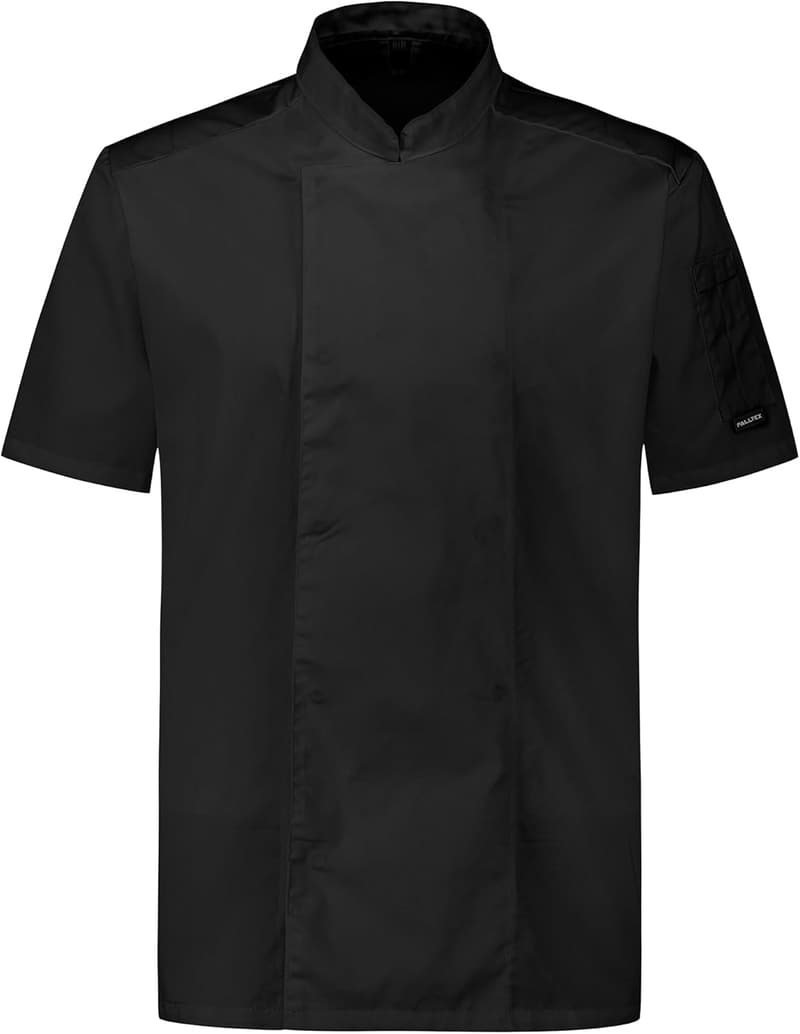 Unisex Kochjacke für Damen und Herren - Schwarz, kurzarm, professionell