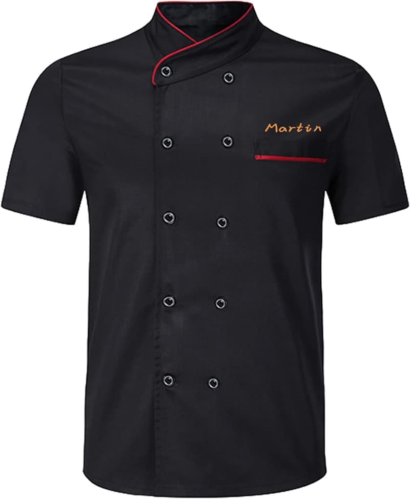 Personalisierte Chefjacke für Männer und Frauen, bestickt, kurzarm