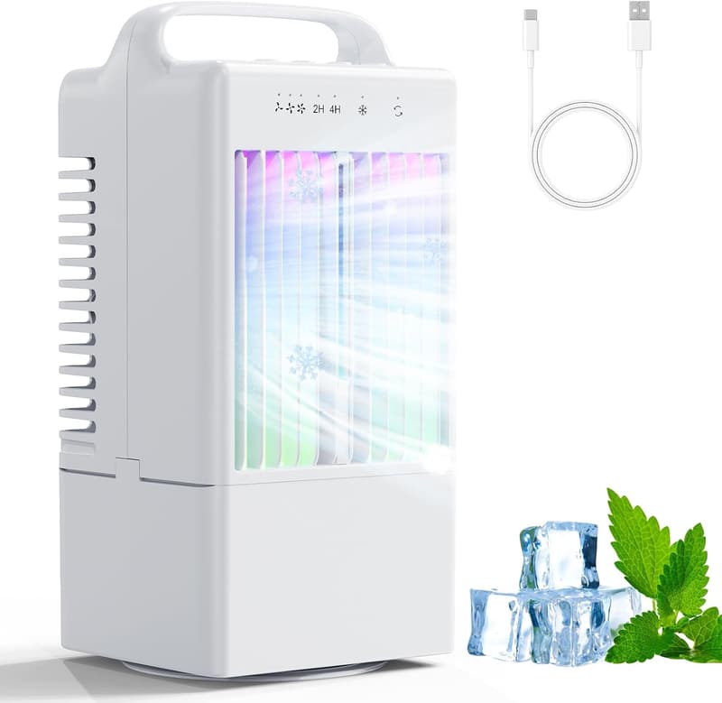 Mobile Klimaanlage mit 900ml Wassertank und 3 Windgeschwindigkeiten