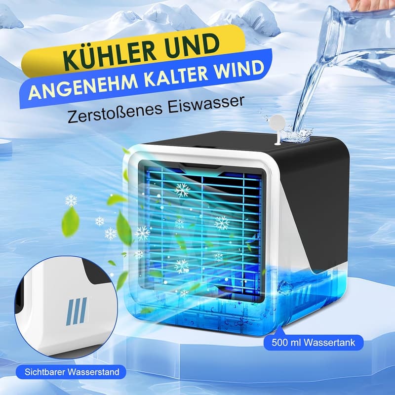 Mobiler Klimakühler ohne Abluftschlauch für Zuhause und Büro