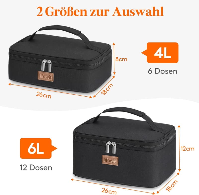 Faltbare Kühltasche 6L für Männer und Frauen - Isolierte Lunchbox