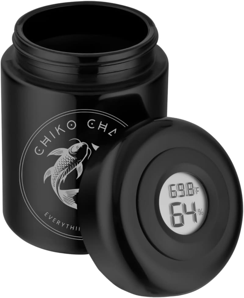 Premium UV-Schutz Aufbewahrungsglas mit Hygrometer für Tee und Gewürze, 250 ml