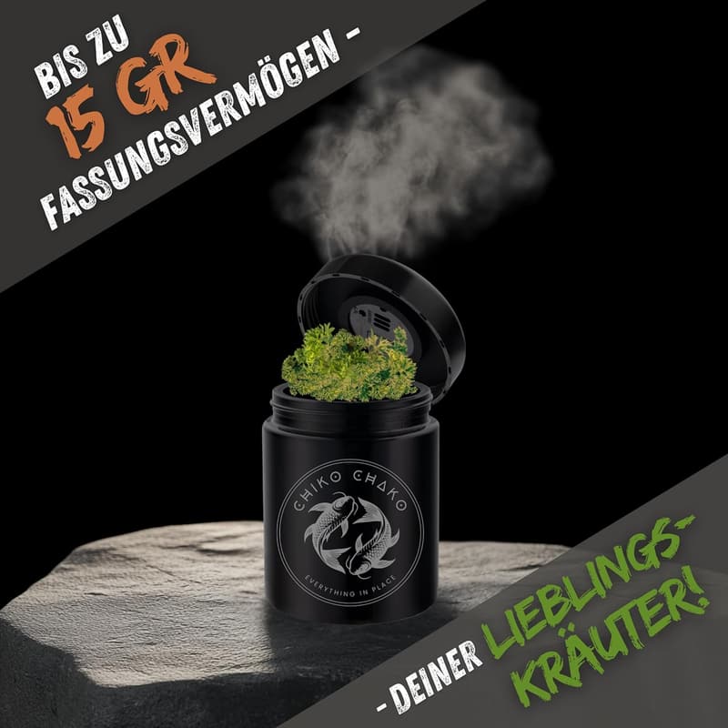 Premium UV-Schutz Aufbewahrungsglas mit Hygrometer für Tee und Gewürze, 250 ml