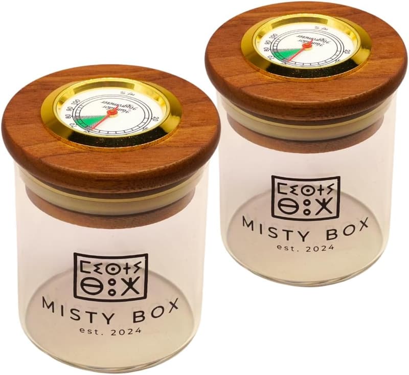 Misty Box – 2 Luftdichte Gewürzgläser mit Hygrometer, 90ml