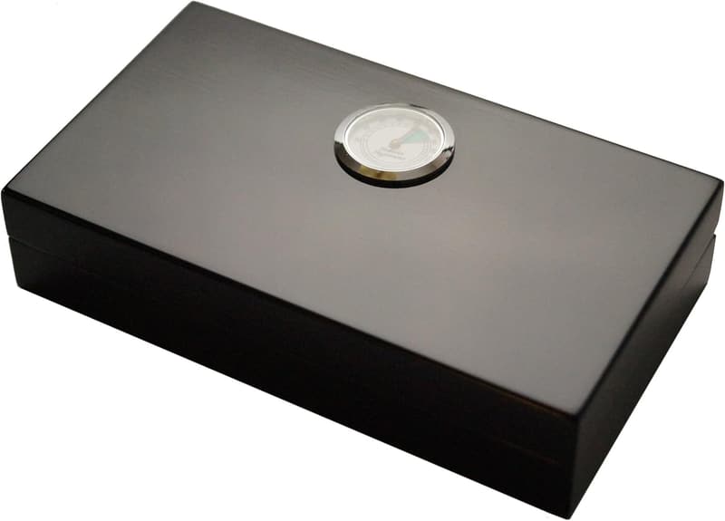 Mini Humidor aus schwarzem Zedernholz mit Humidor Brevier