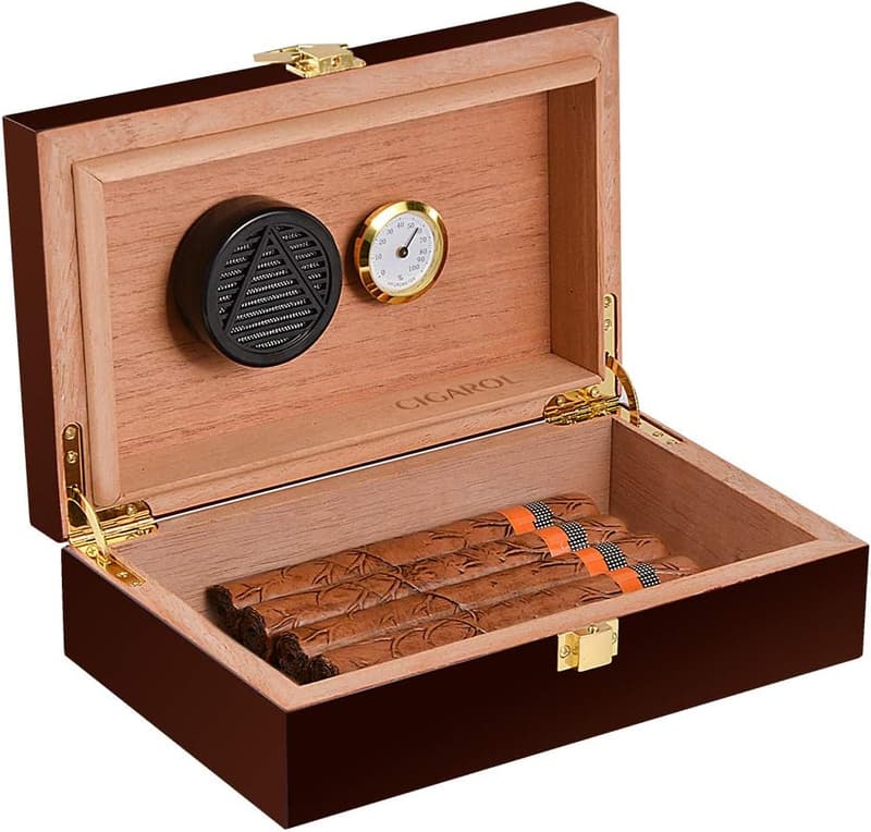 Handgefertigter Humidor für 4-10 Zigarren – Geschenk für Männer