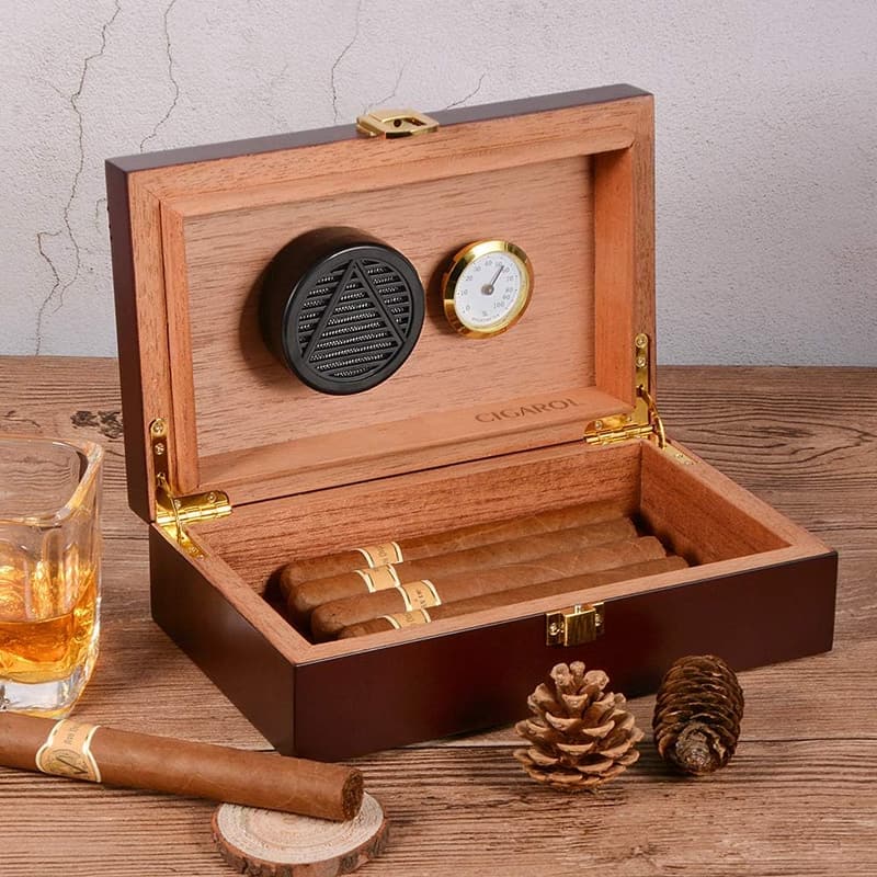 Handgefertigter Humidor für 4-10 Zigarren – Geschenk für Männer