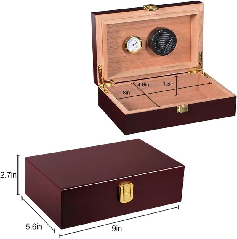 Handgefertigter Humidor für 4-10 Zigarren – Geschenk für Männer