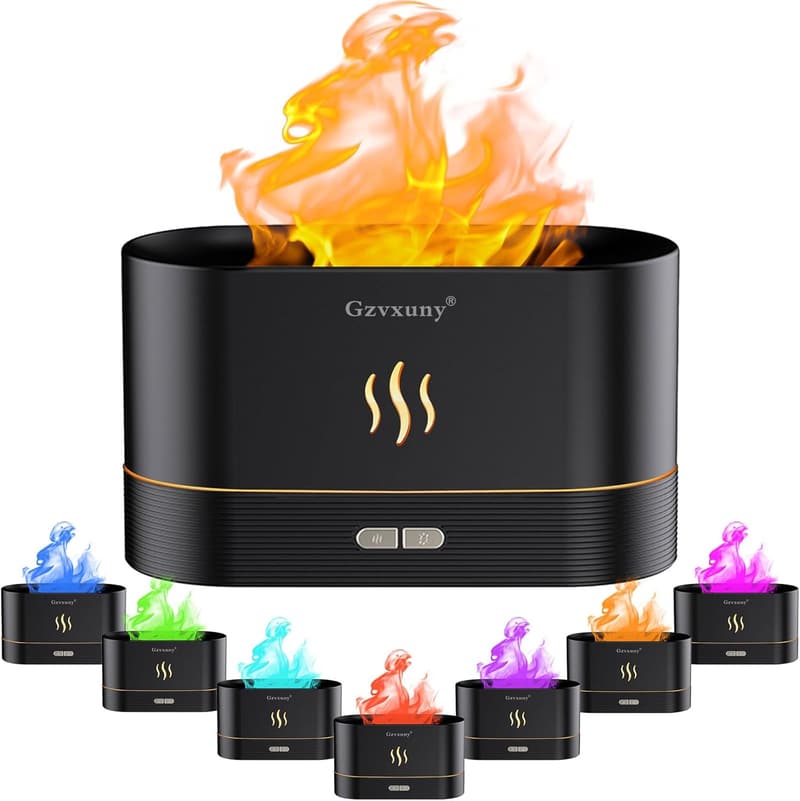 Aroma Diffuser mit 7-Farben-Licht für Zuhause und Büro (schwarz)