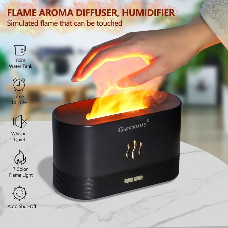 Aroma Diffuser mit 7-Farben-Licht für Zuhause und Büro (schwarz)