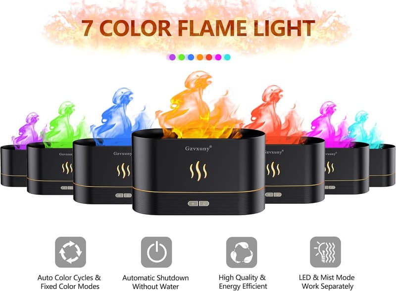 Aroma Diffuser mit 7-Farben-Licht für Zuhause und Büro (schwarz)