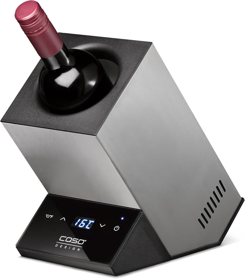 Design-Weinkühler aus Edelstahl für 1 Flasche, 5-18°C
