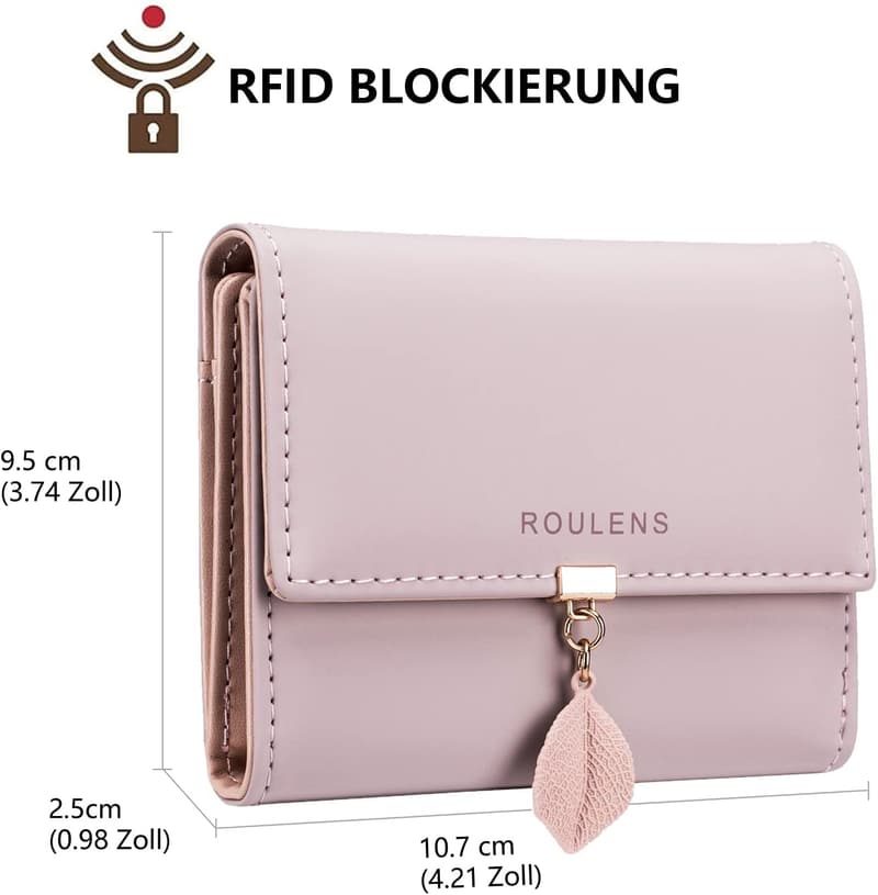 RFID-blockierendes Damenportemonnaie aus PU-Leder in Kurzformat