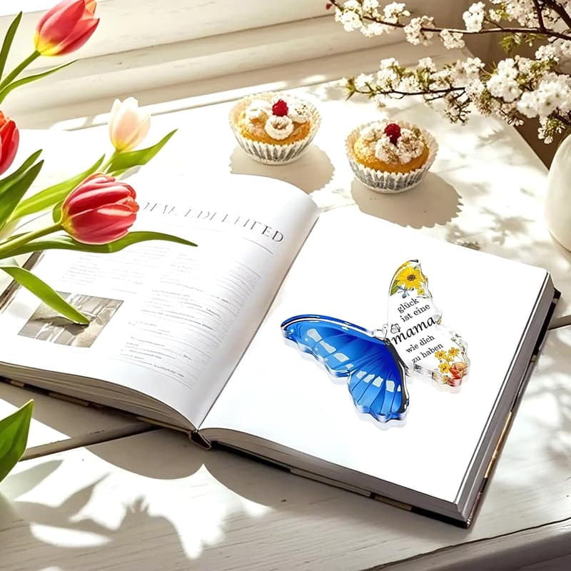 Acryl Schmetterling Dekoration für Mütter – Geschenkidee in Blau