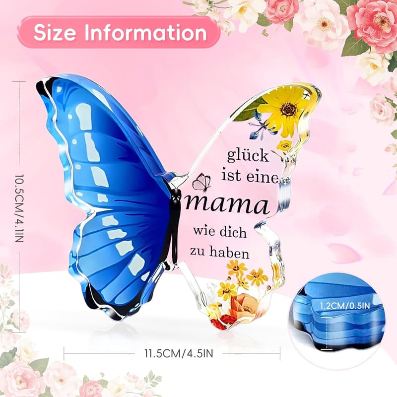 Acryl Schmetterling Dekoration für Mütter – Geschenkidee in Blau