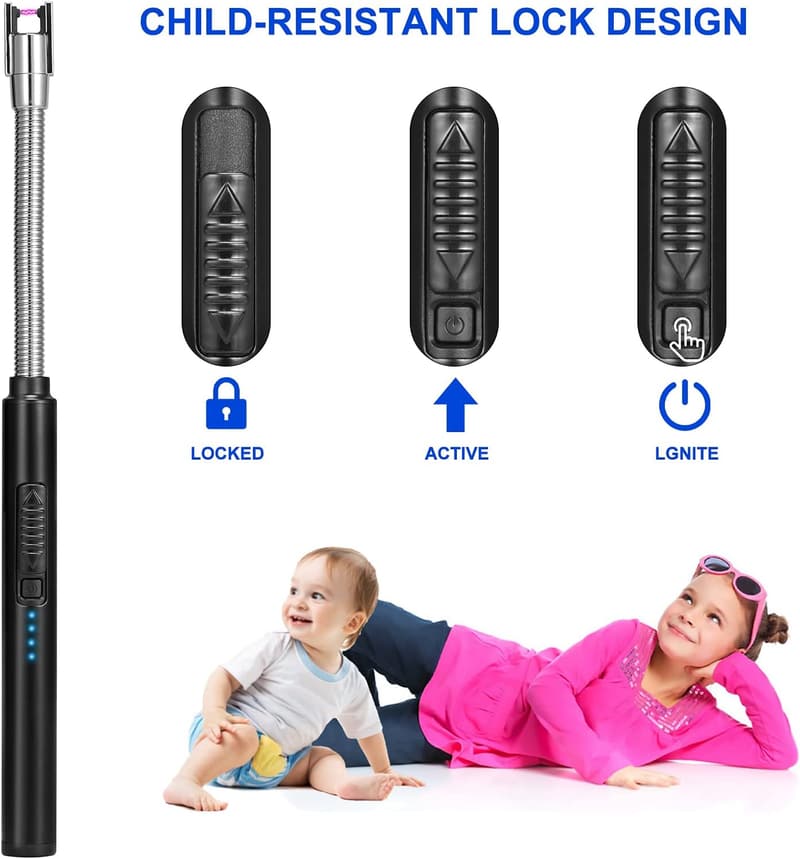 LEBEXY Elektrisches Plasma Feuerzeug mit flexiblem Hals, USB aufladbar